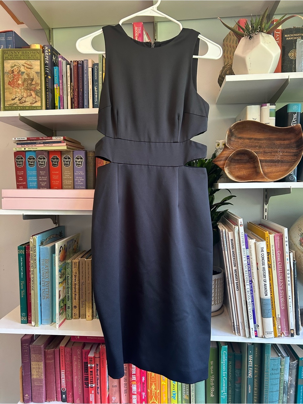 Cynthia Rowley Black Sleeveless Cutout Midi Dress